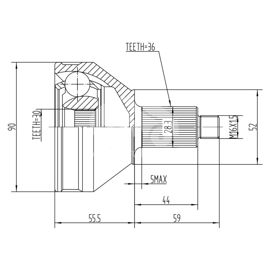 ШРУС наружный KRAUF CVJ1007HR (CVJ1007HR)
