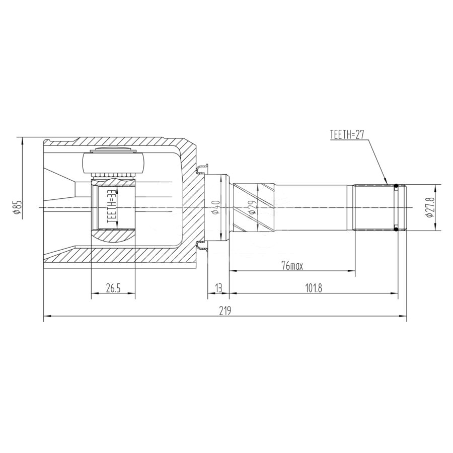 ШРУС внутренний KRAUF CVJ1215HR (CVJ1215HR)