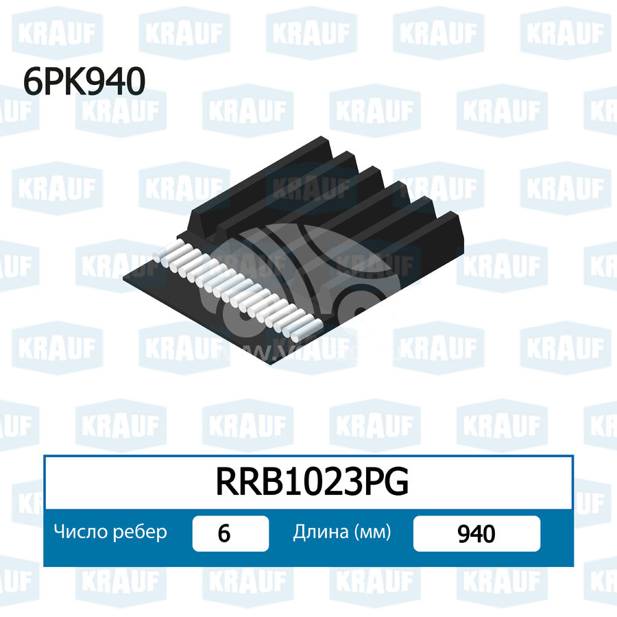 Ремень поликлиновой KRAUF RRB1023PG (6PK940)