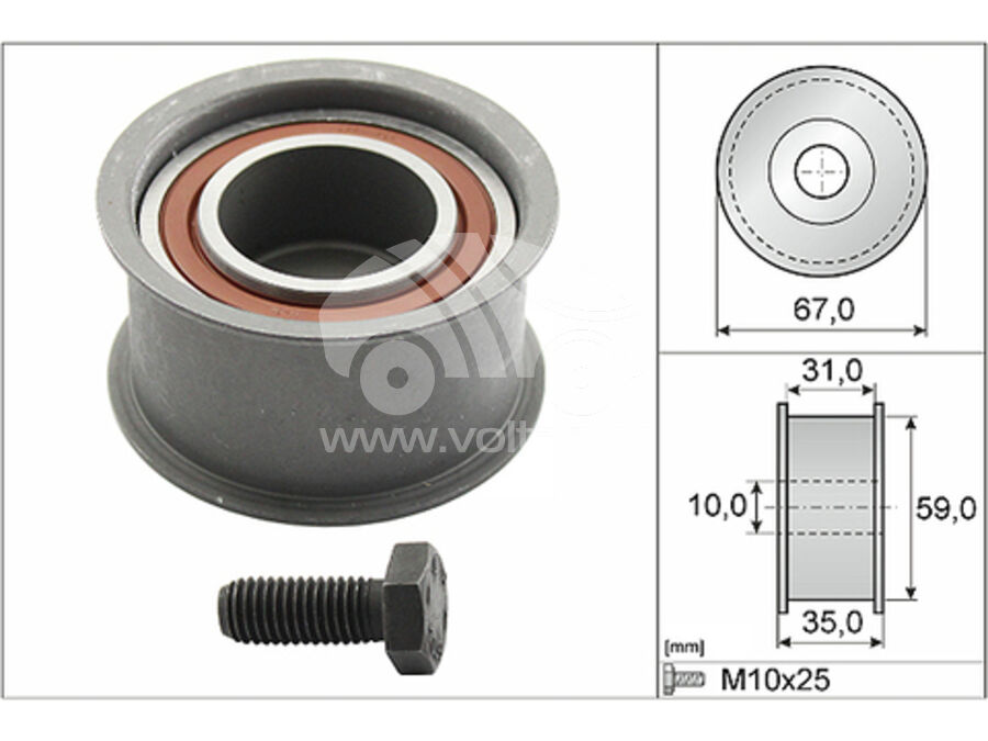 Deflection/Guide Pulley, timing belt RKZ1071